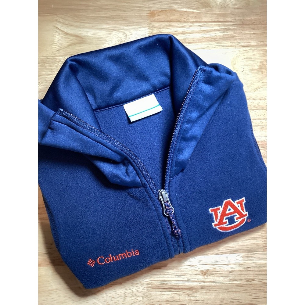 Ladies Columbia Auburn Tigers‎ Full Zip Flanker II Fleece Vest Navy